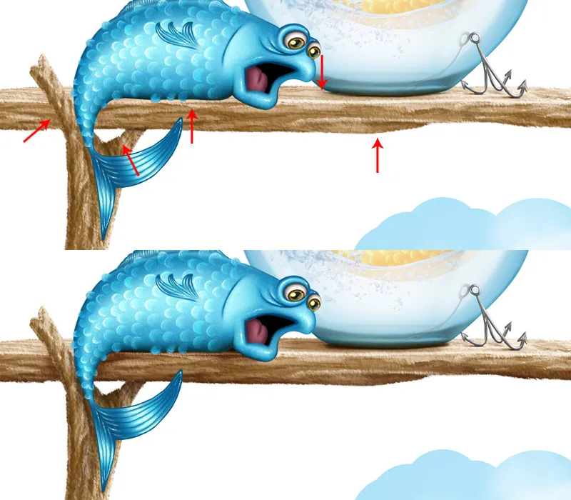 Ilustración - ¡A la caza del pez! - Parte 3 - Pintar peces - Final