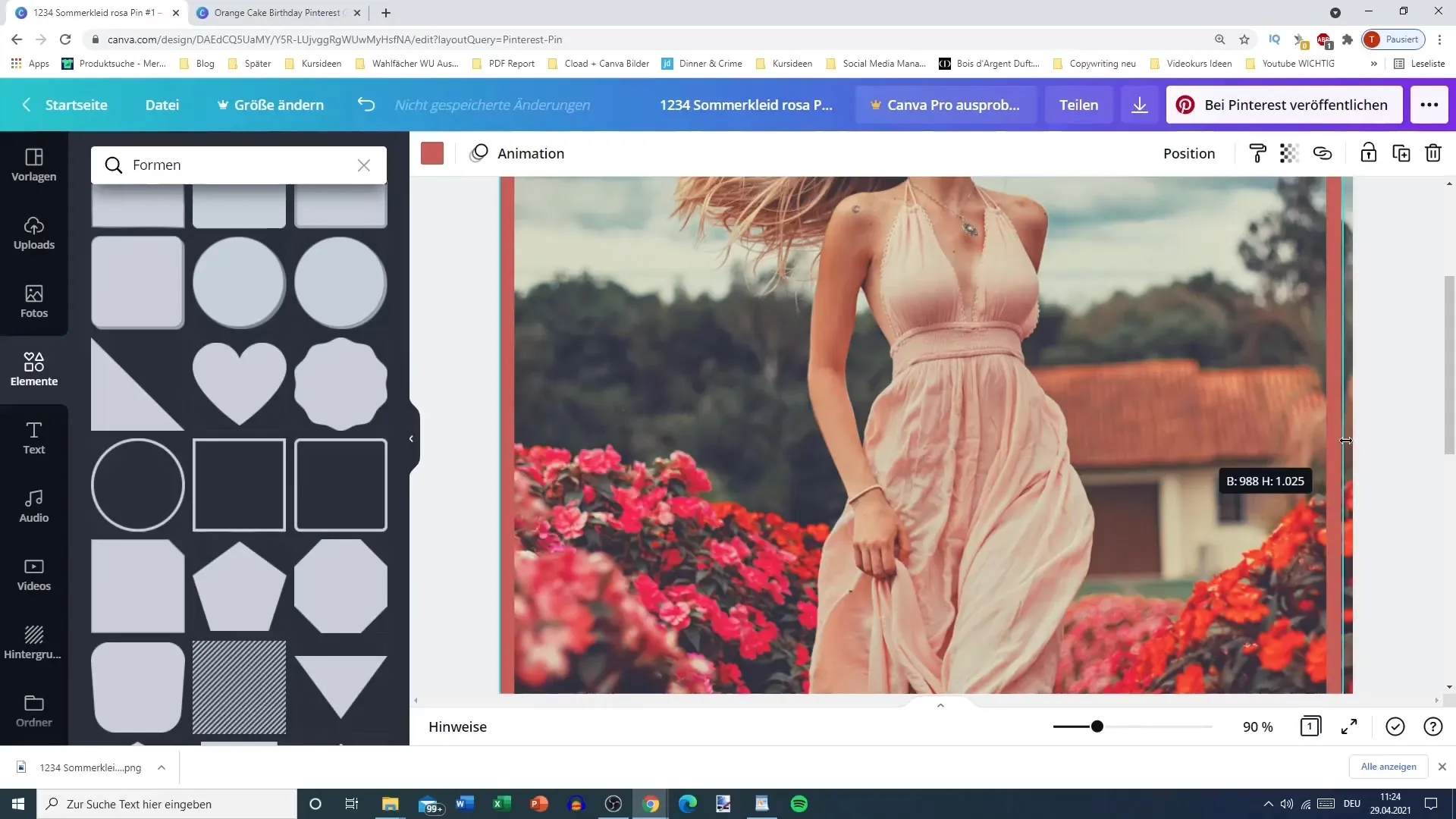 Vytvoření pinu na Pinterestu s Canvou: krok za krokem