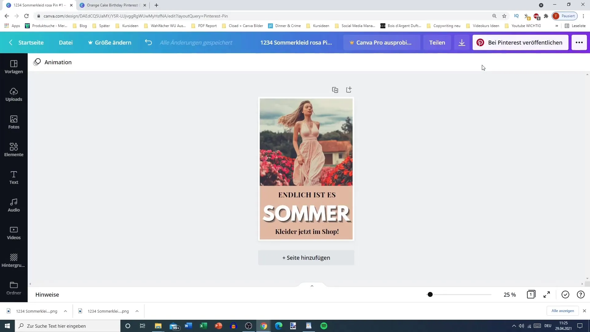Vytvoření pinu na Pinterestu s Canvou: krok za krokem