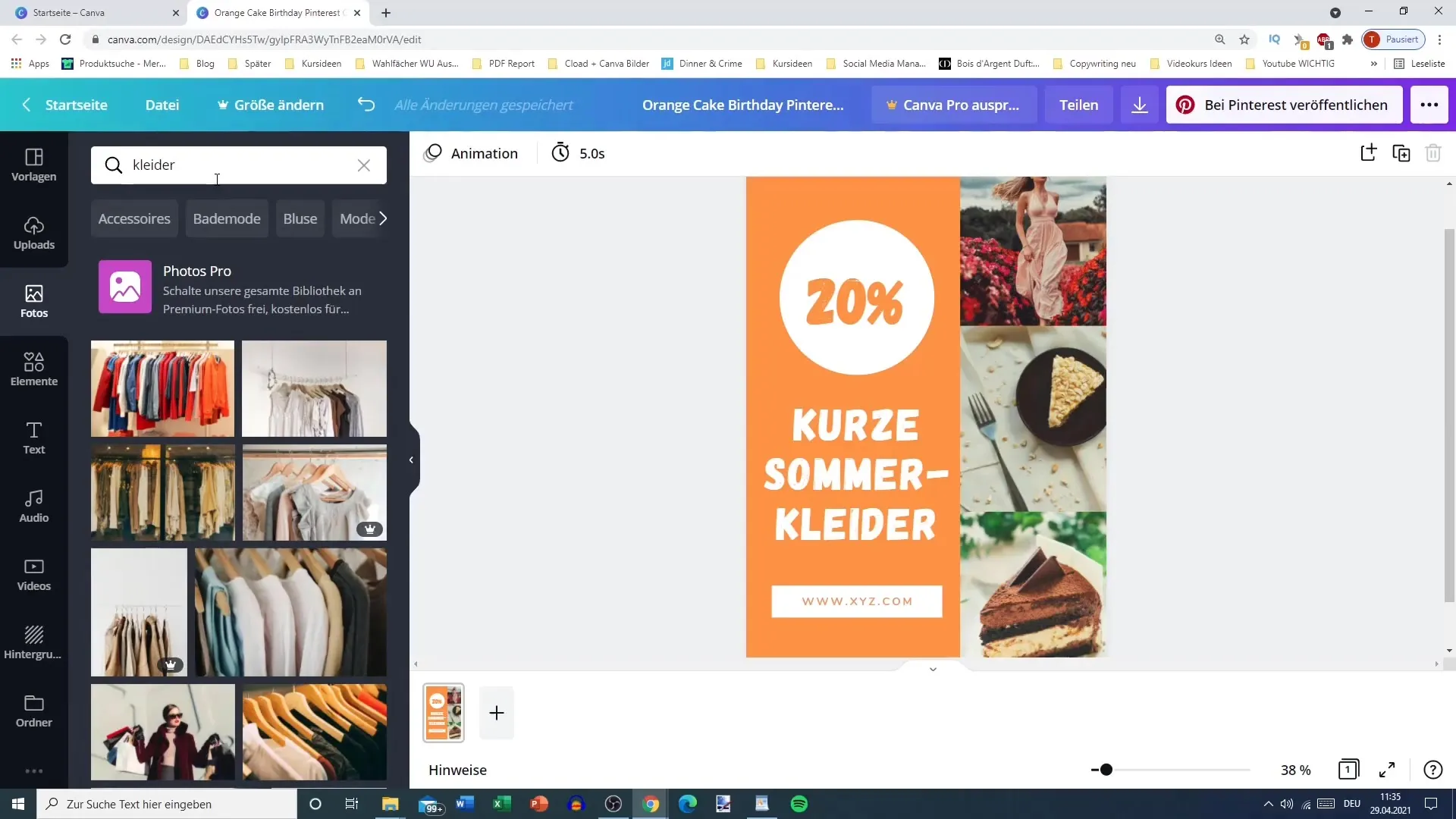 Optimal utformning av Pinterest-pins med Canva