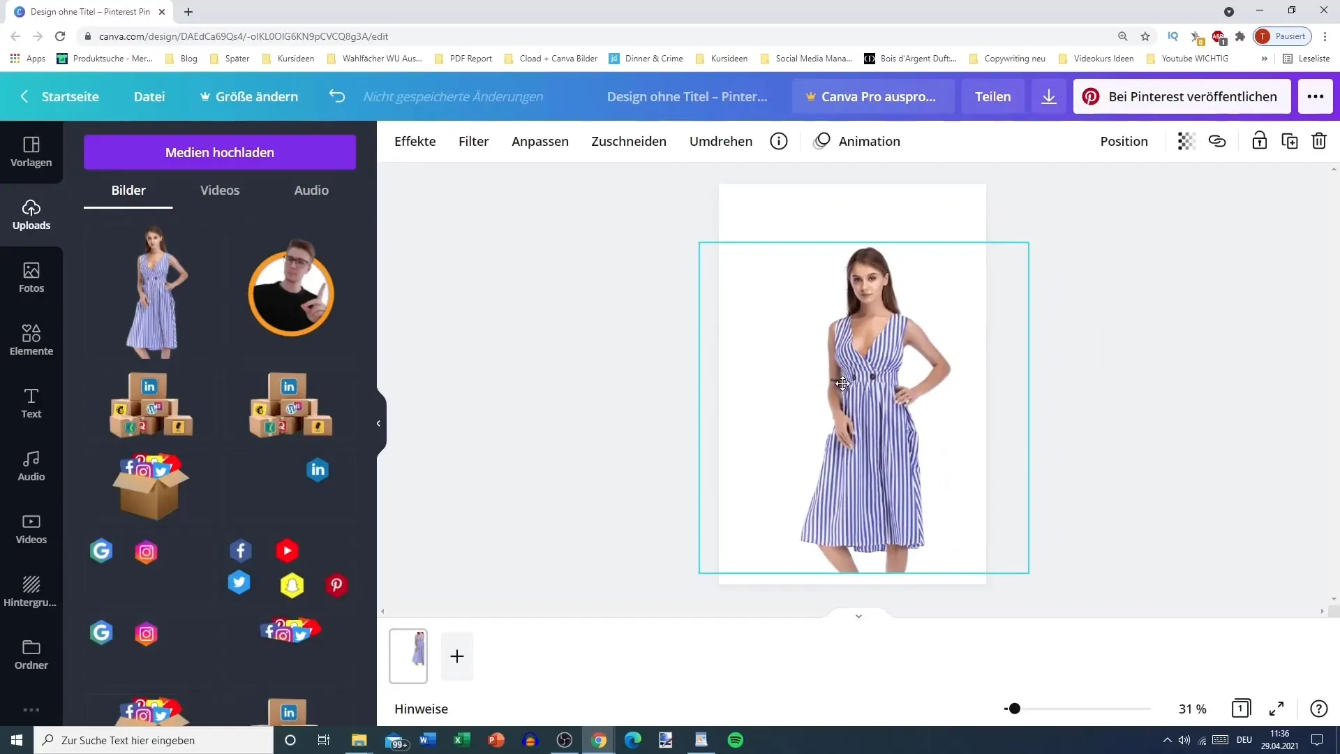 Optimal utformning av Pinterest-pins med Canva