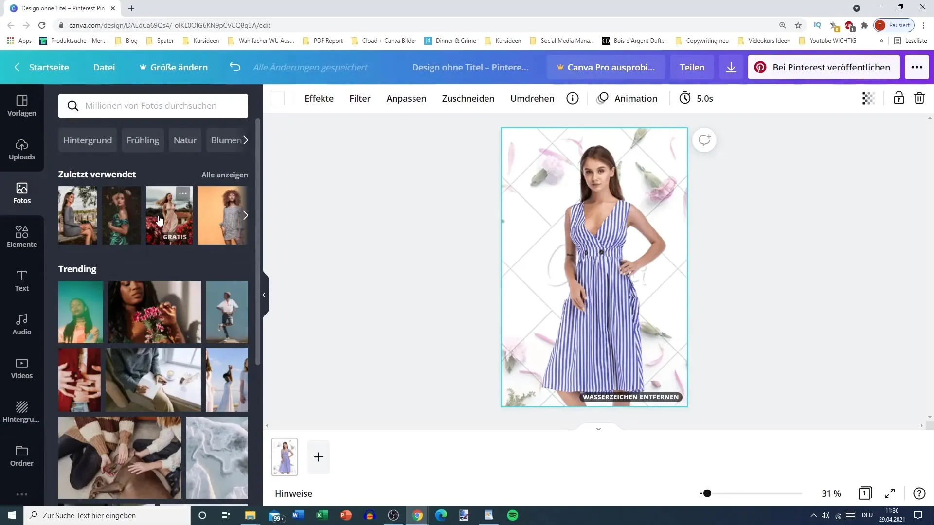 Optimal utformning av Pinterest-pins med Canva