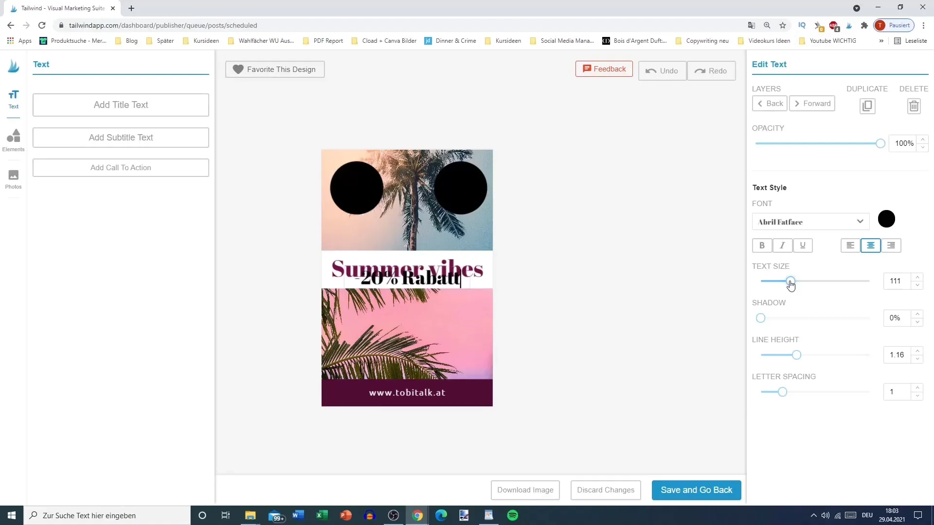 Vytvářejte jednoduše grafiky pro Pinterest pomocí aplikace Tailwind
