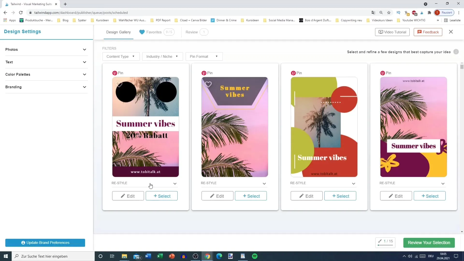 Grafiky pro Pinterest snadno vytvoříte pomocí aplikace Tailwind