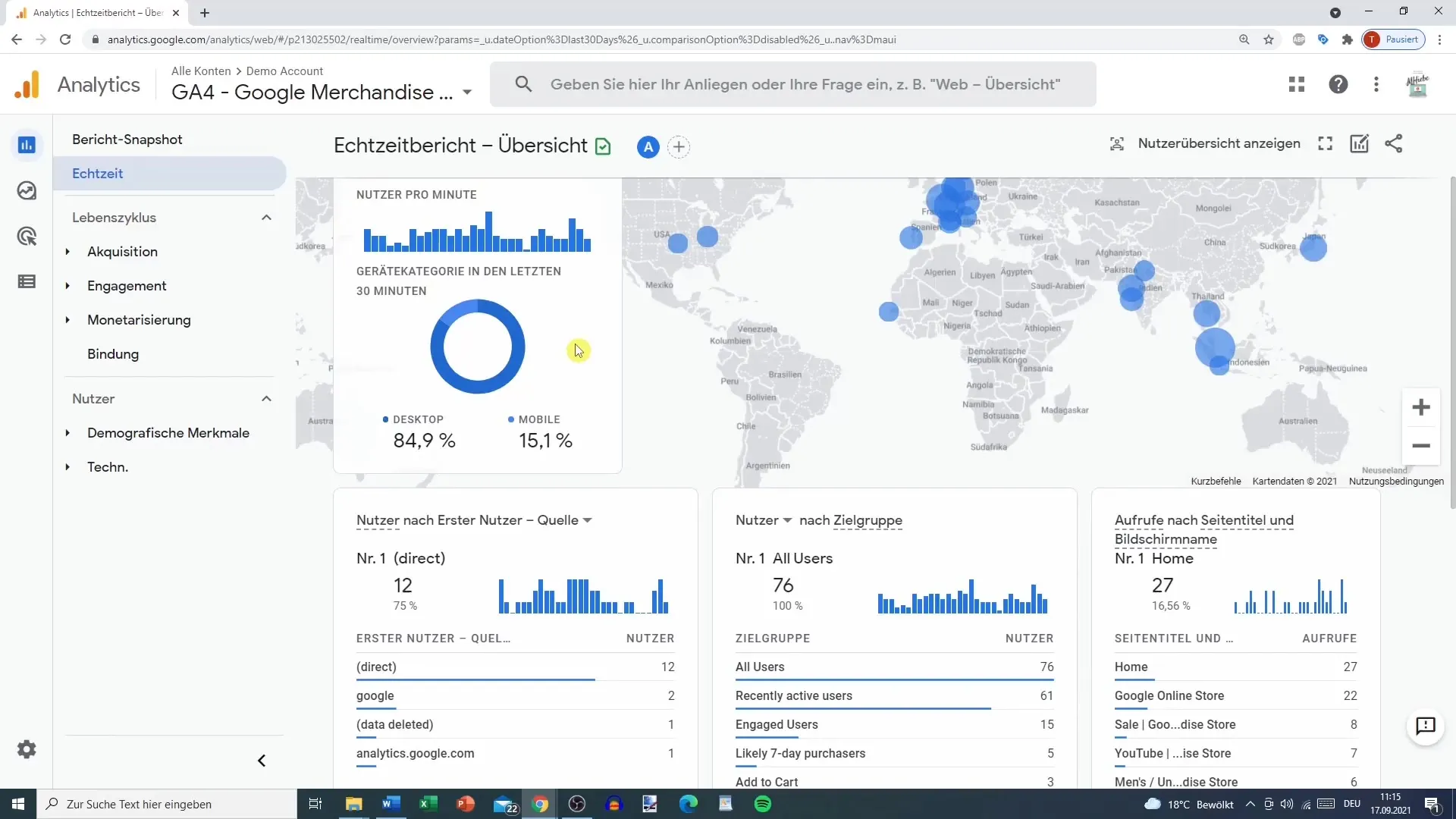 Brug af realtidsrapport i Google Analytics med succes