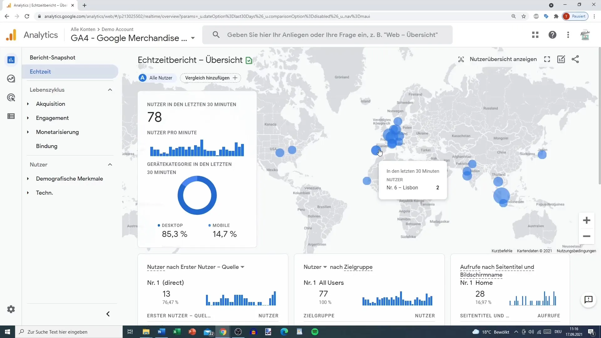 Brug realtidsrapporten i Google Analytics effektivt
