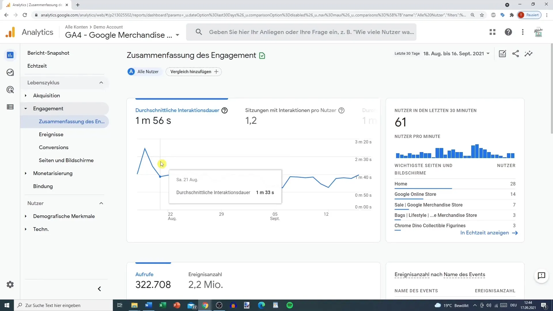 Analysér engagementrapporten i Google Analytics