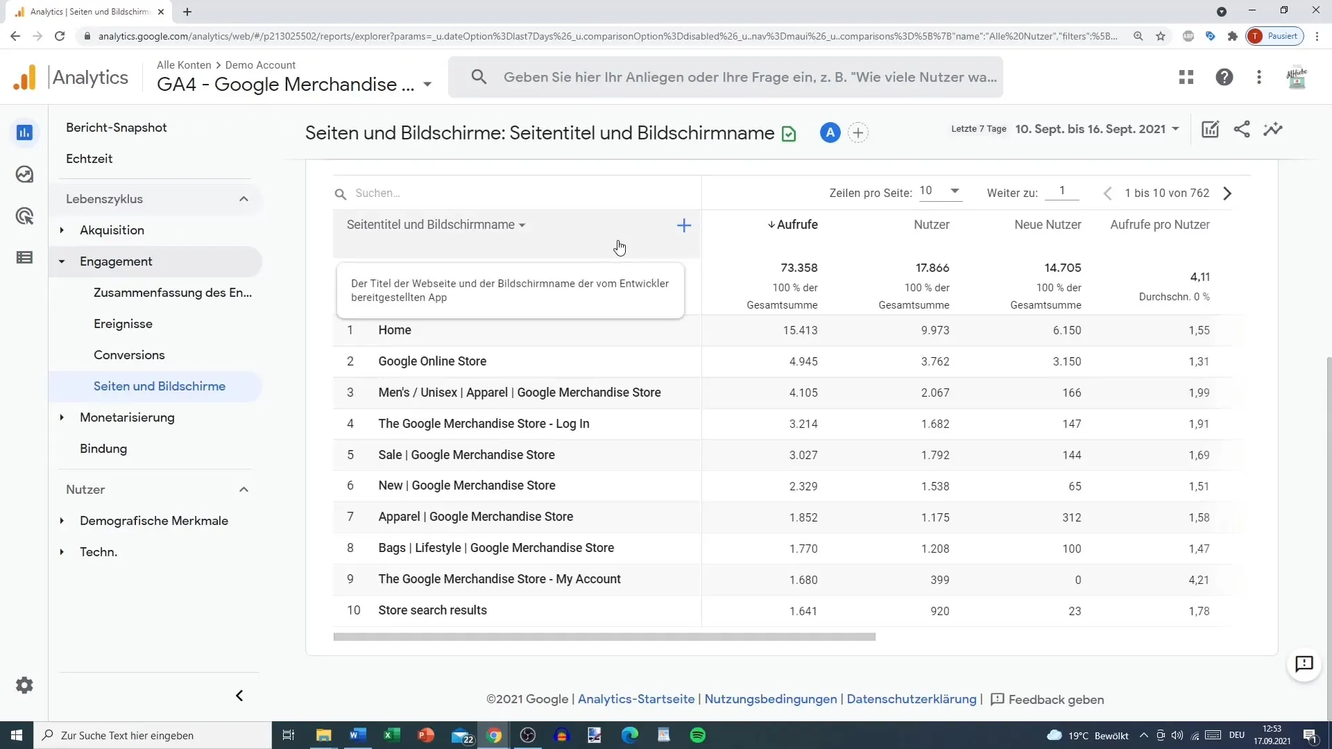 Analysere engagementrapporten i Google Analytics