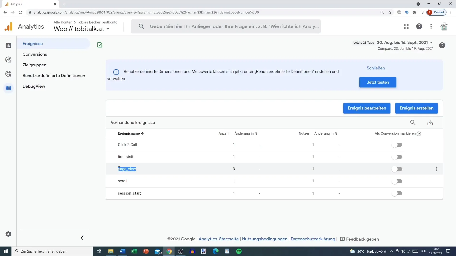 Begivenheder i Google Analytics 4 - Opret individuelle sporingsevents
