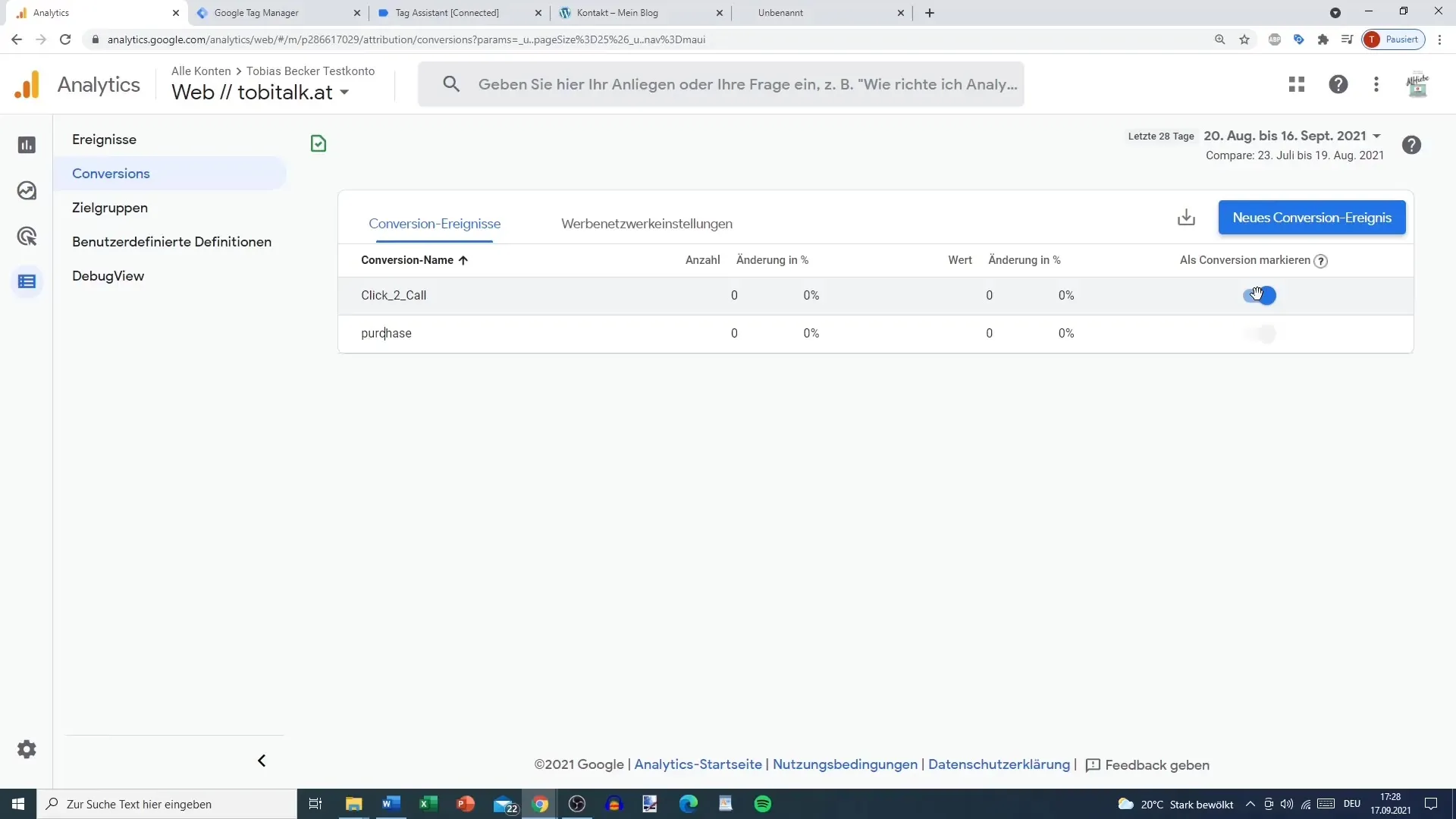 Opsætning af succesfulde konverteringer i Google Analytics 4