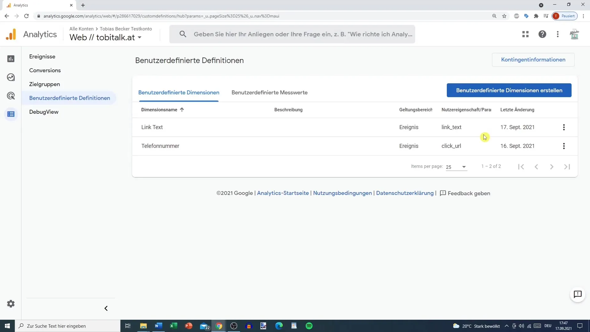 Opret og brug brugerdefinerede definitioner i Google Analytics