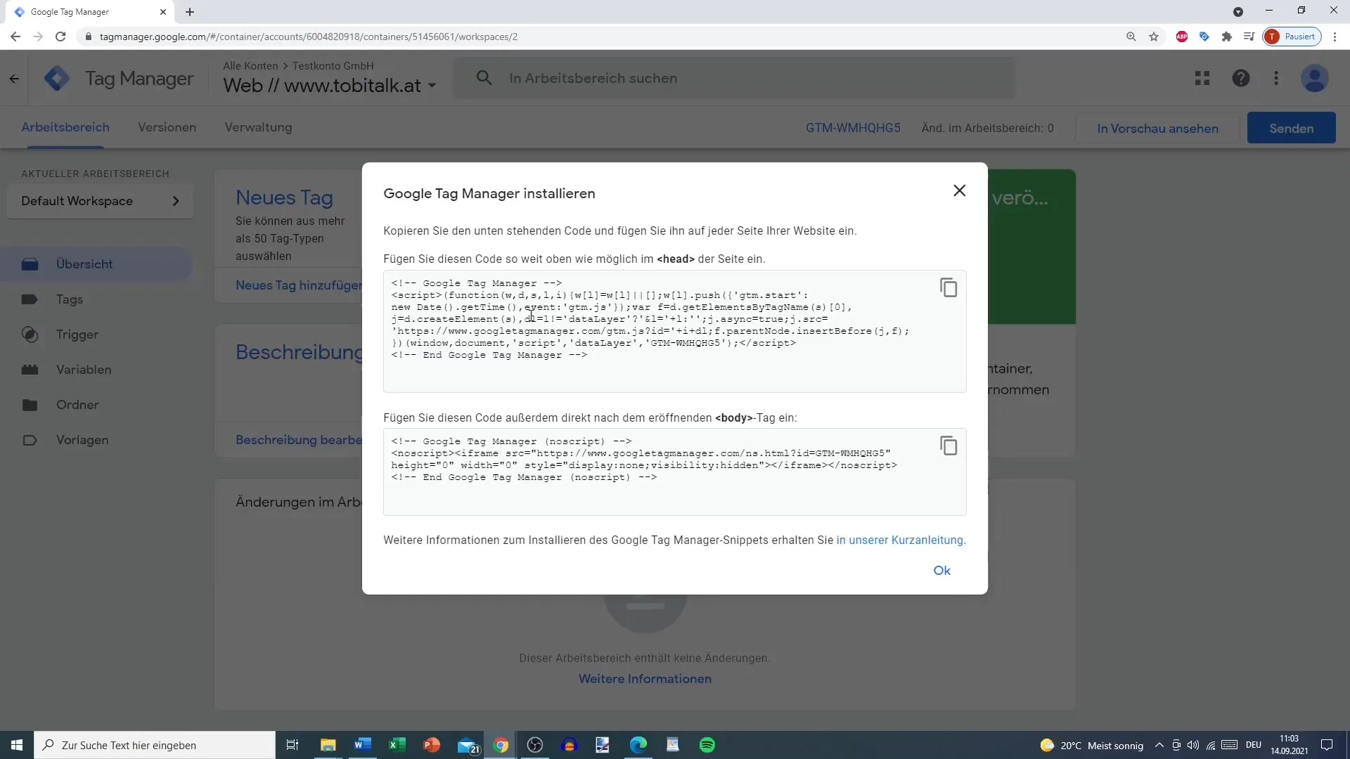 Crear y configurar una cuenta de Google Tag Manager