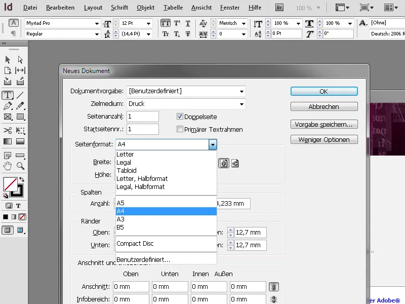 Ρύθμιση περιοχής τύπου στο InDesign
