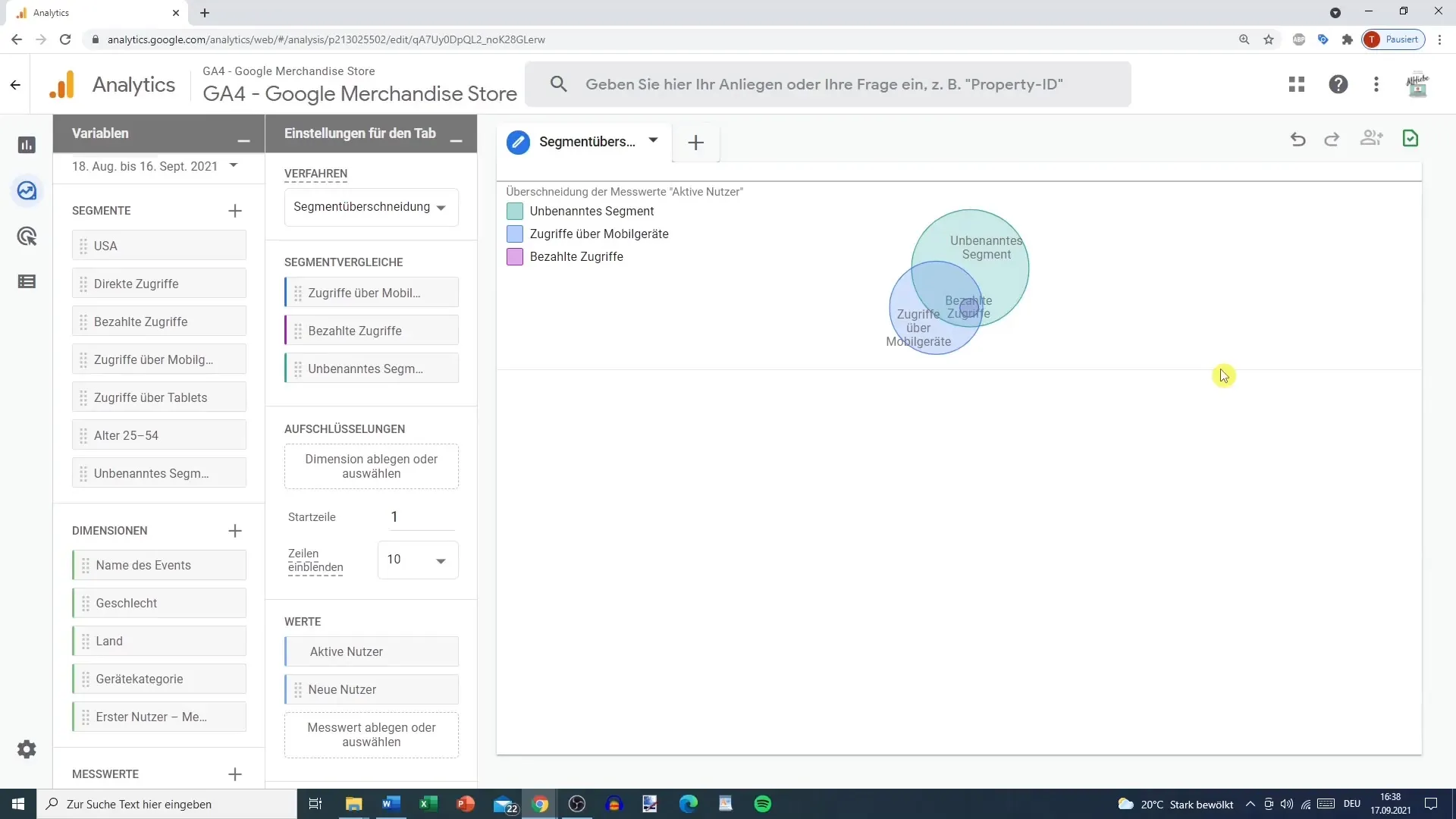 Sikker brug af segments-overlap i Google Analytics