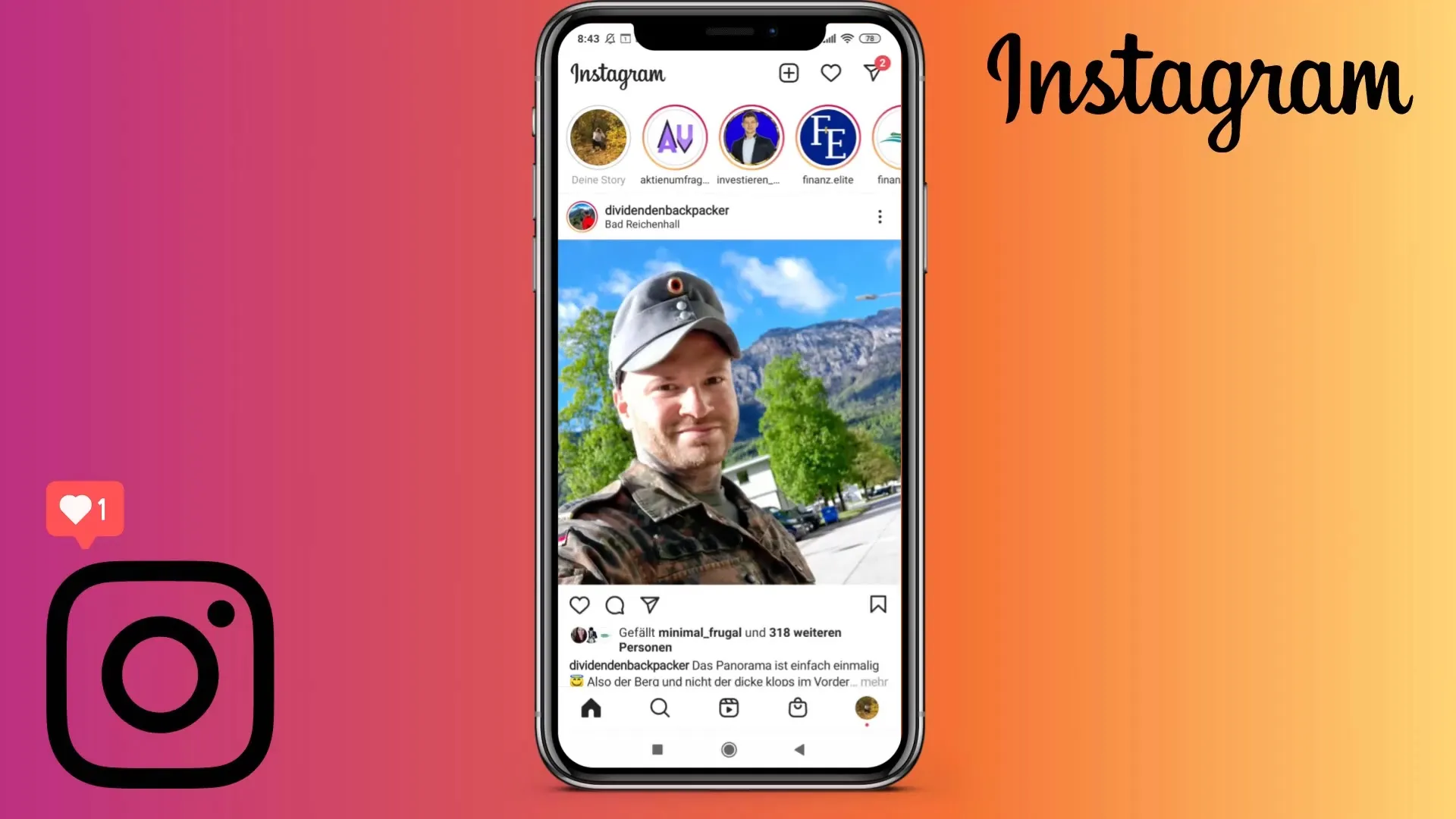 Effective use of the Instagram feed and the homepage