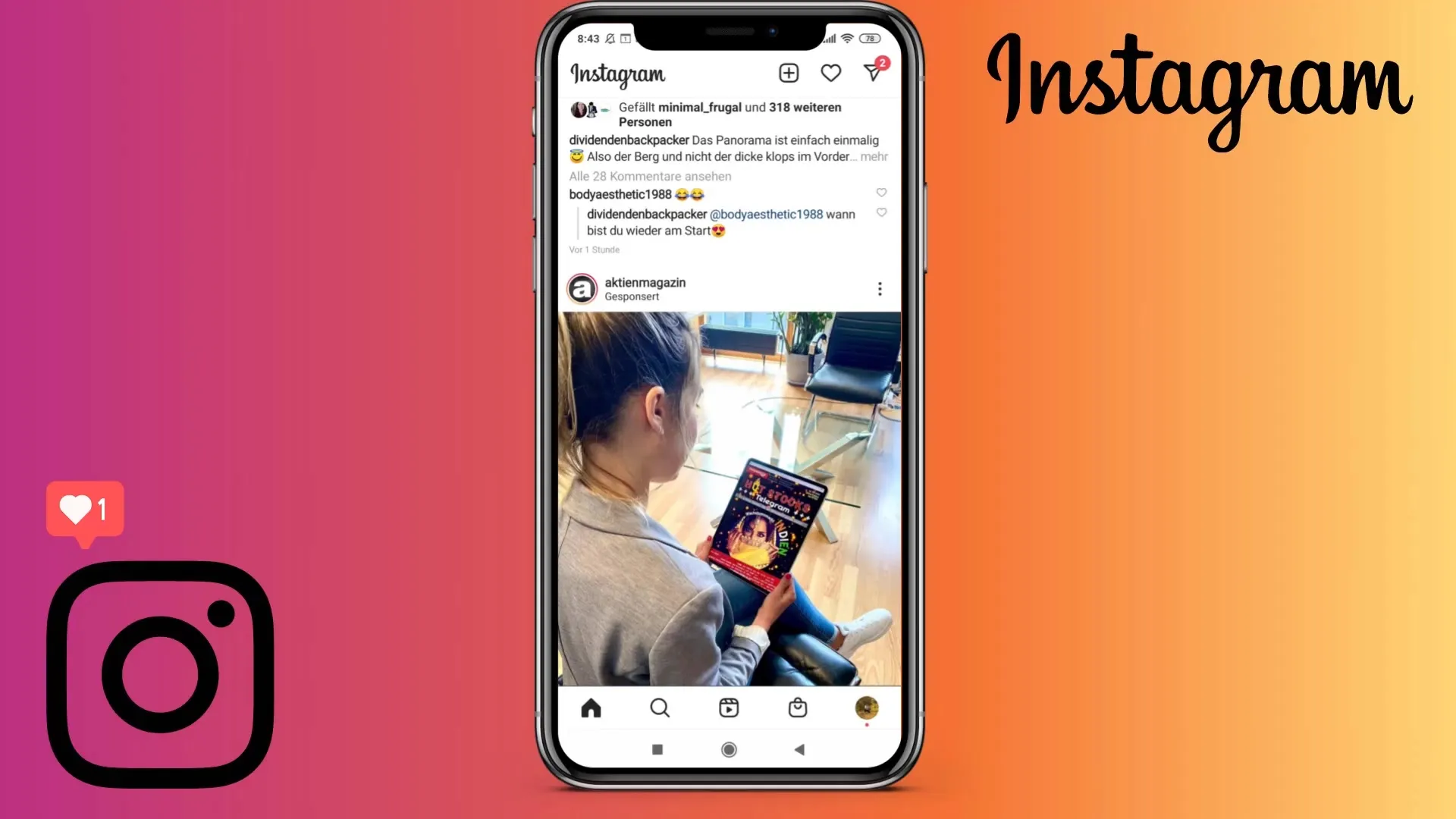 Effective use of the Instagram feed and the homepage
