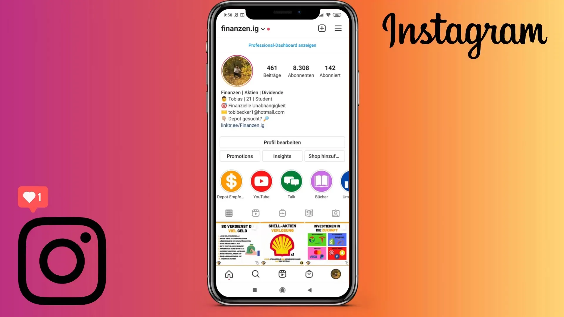 Create and link a professional Instagram profile