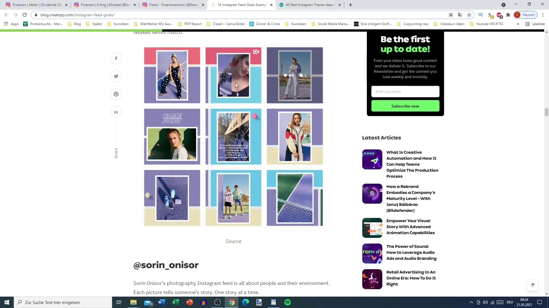 Kreative Instagram-Feed-Gestaltung für höhere Interaktion