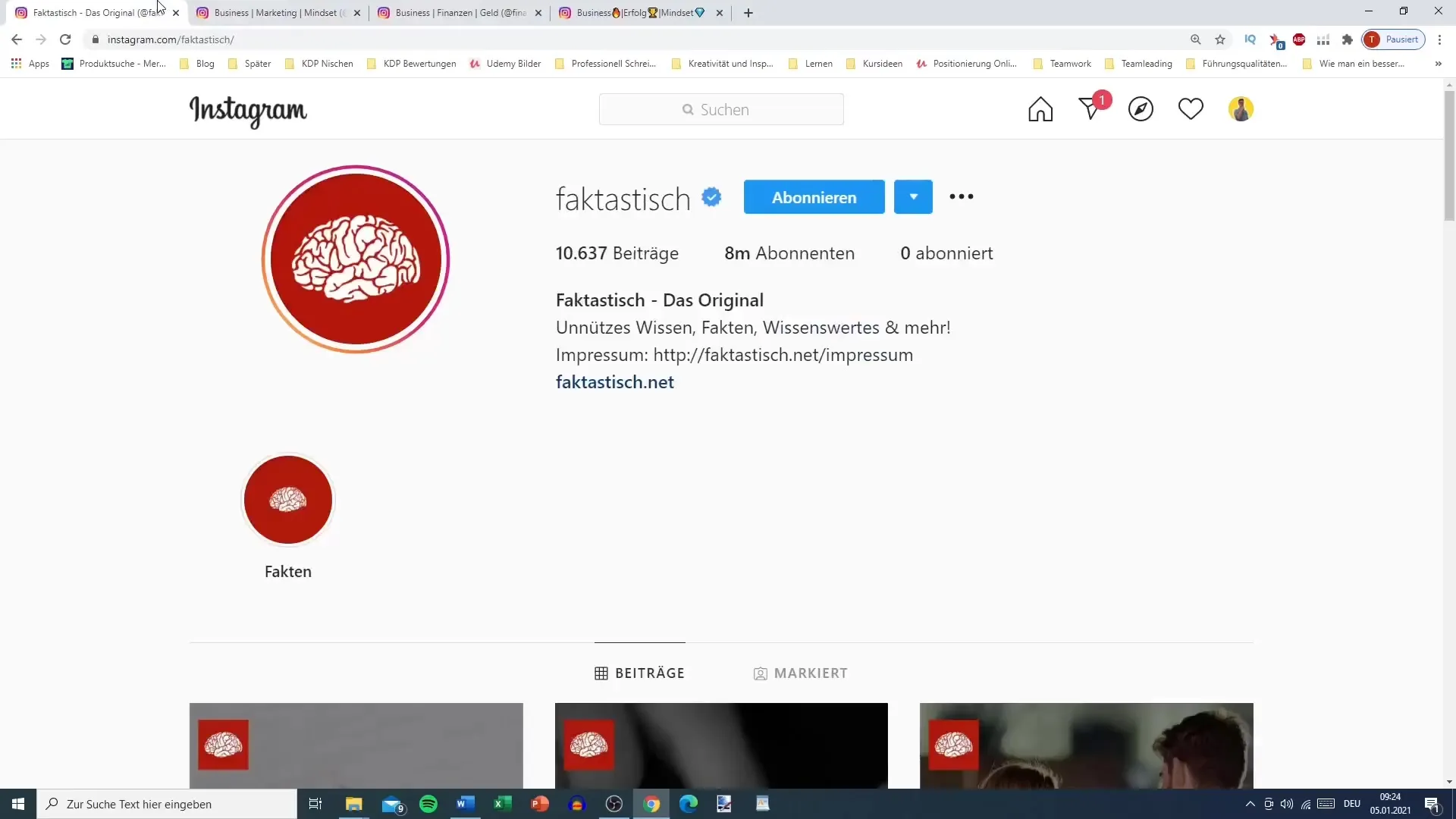 Optimize profile picture and description for Instagram