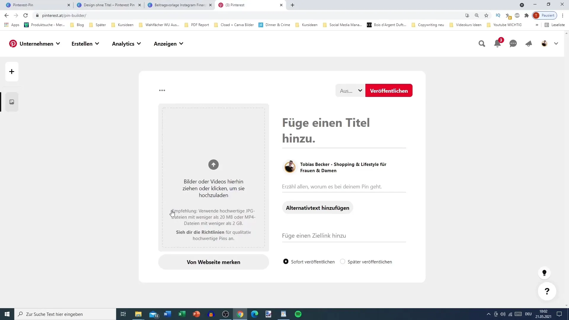 Instagrami postitusi edukalt Pinterestis jagama