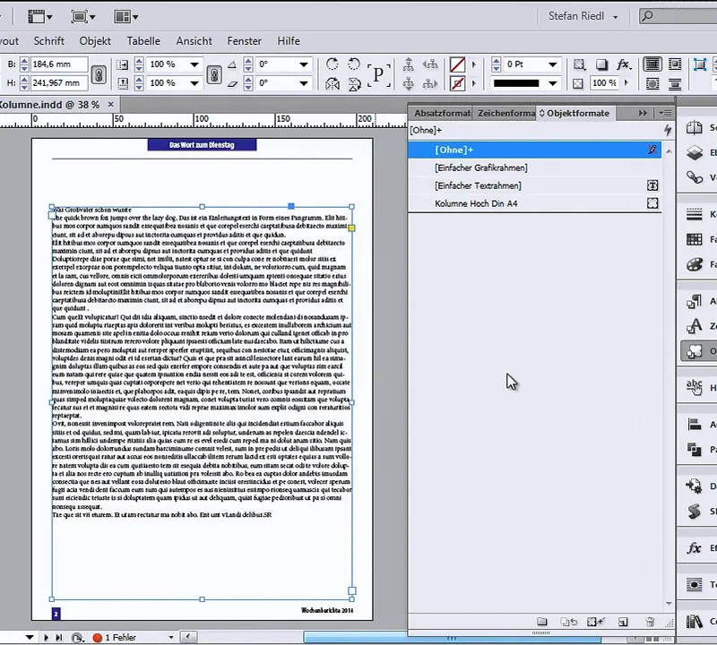 Formatear la columna con solo un clic