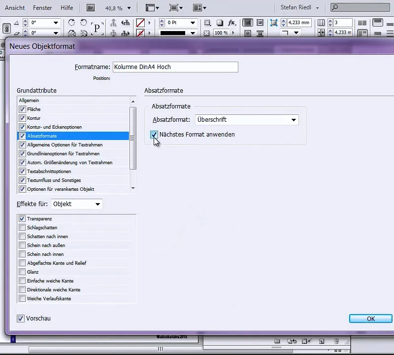 Formatear la columna con solo un clic