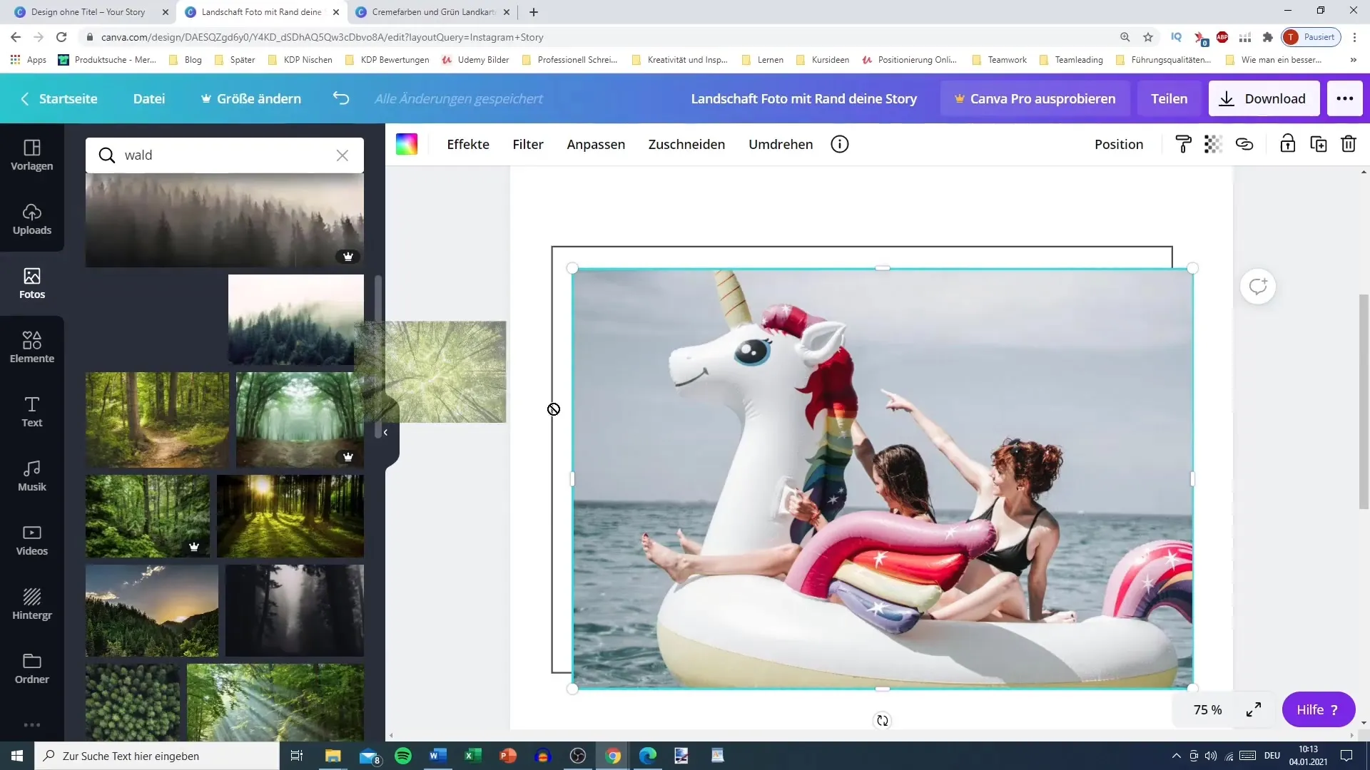 Creating creative Instagram Stories with Canva