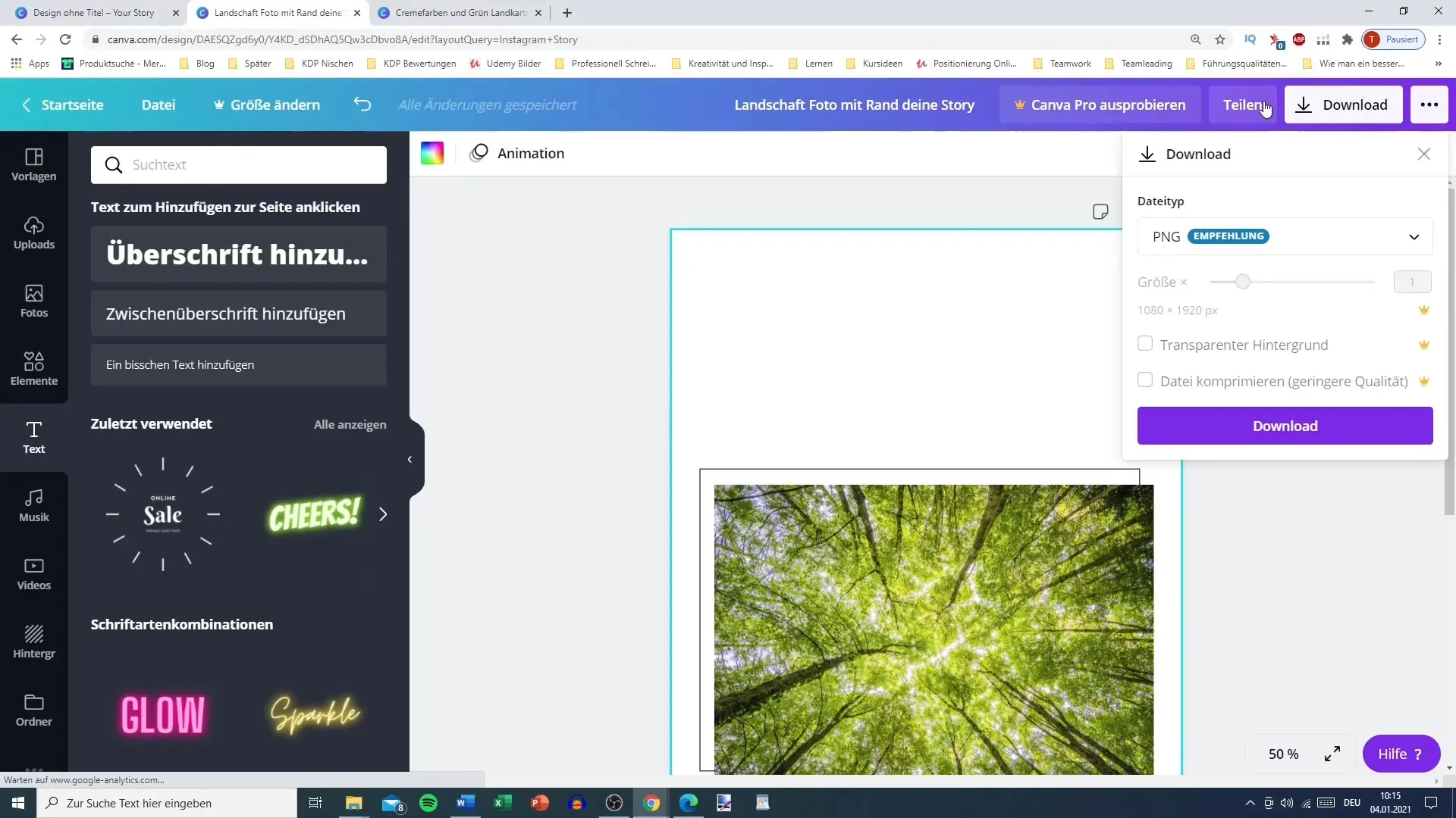 Creating creative Instagram Stories with Canva