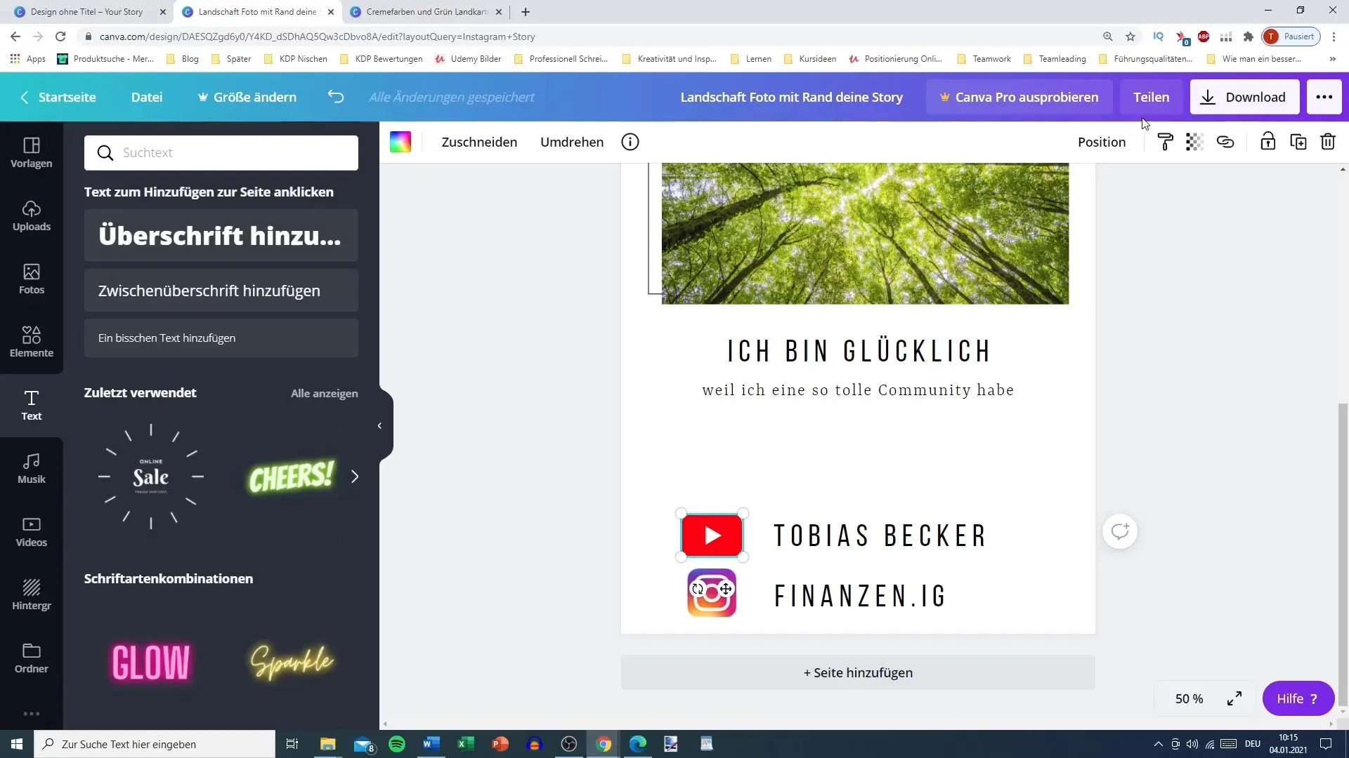 Creating creative Instagram Stories with Canva