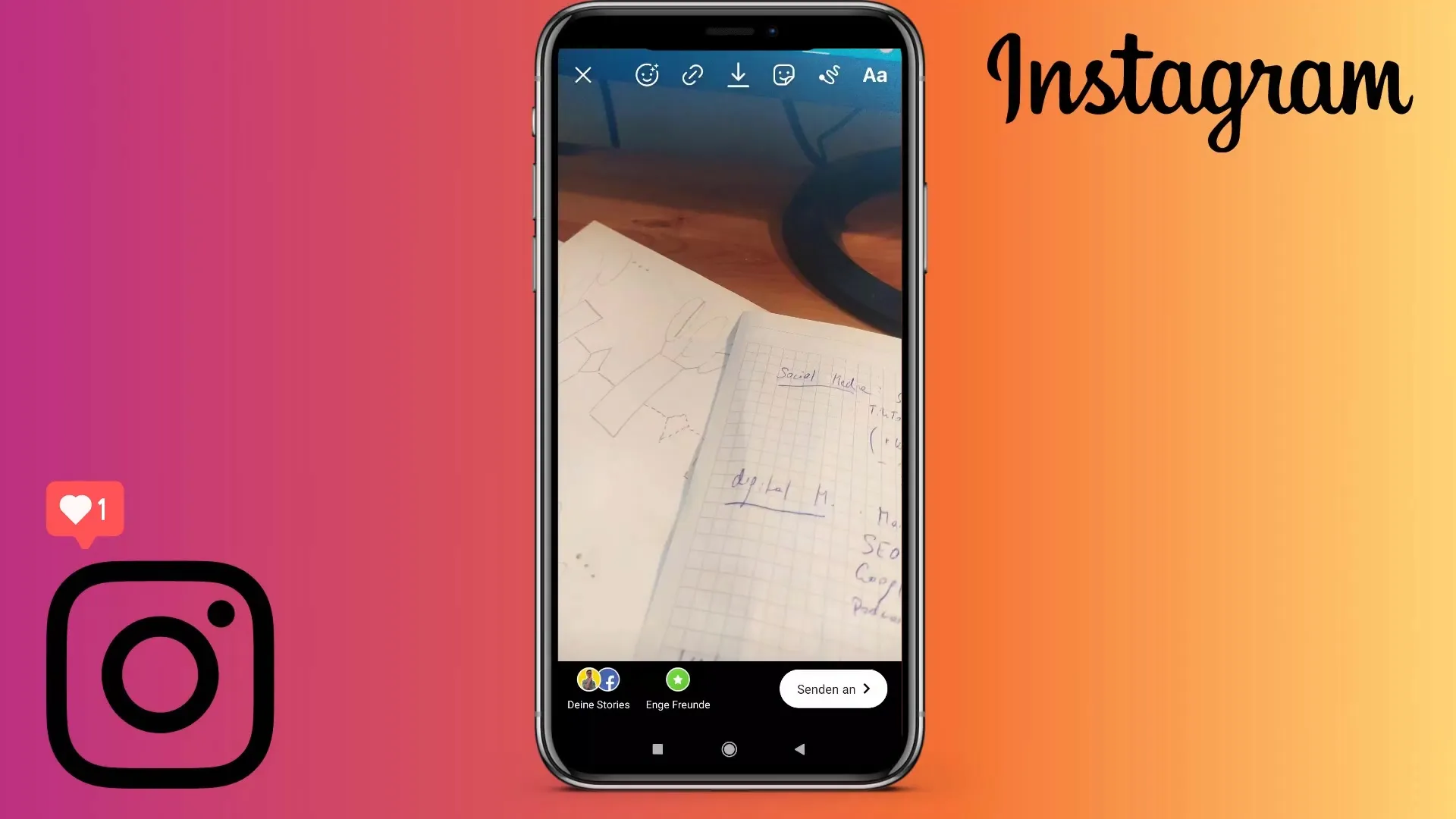 Einfarbiger Hintergrund für Instagram Stories erstellen
