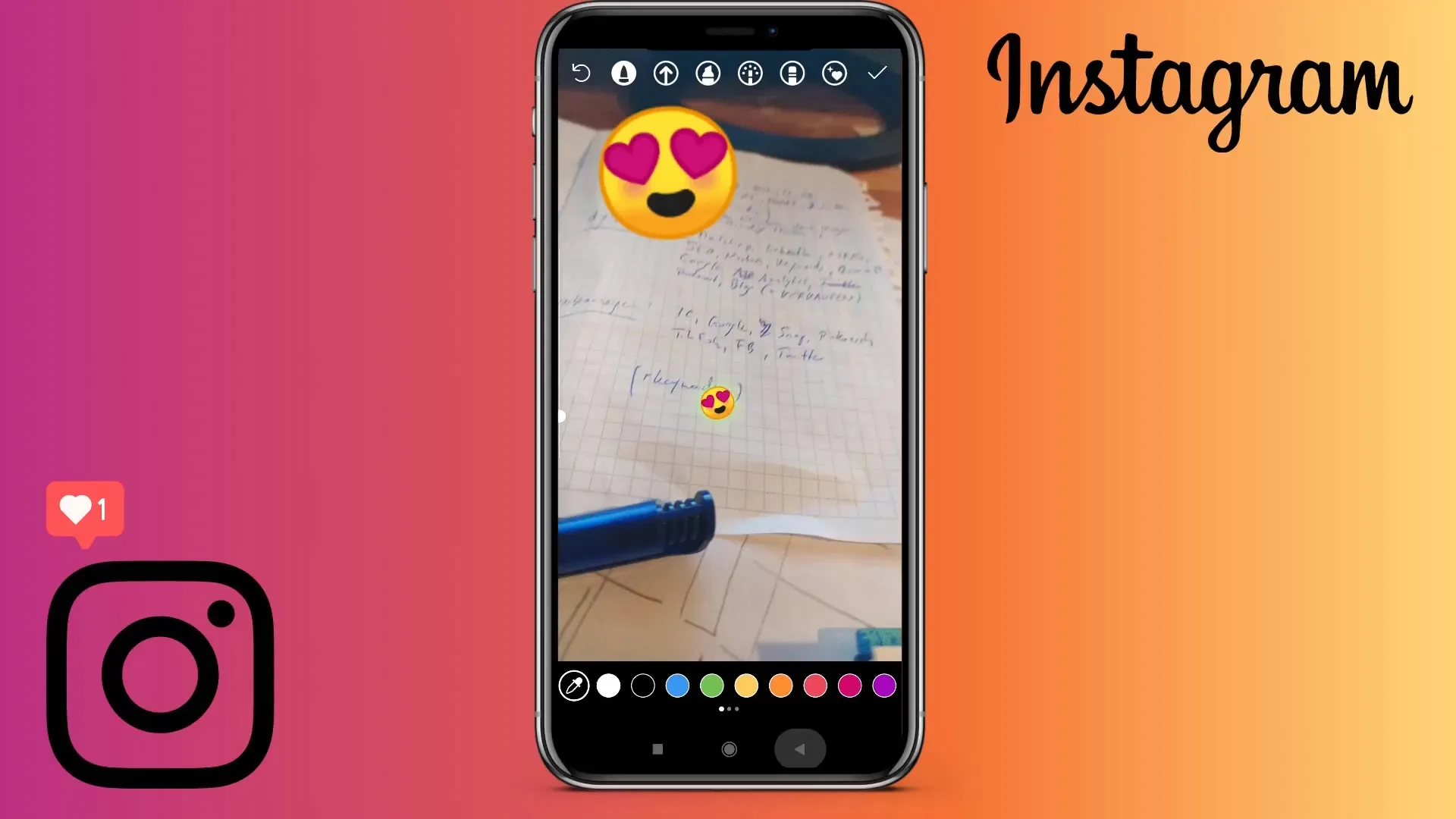 Émojis lumineux pour les stories Instagram