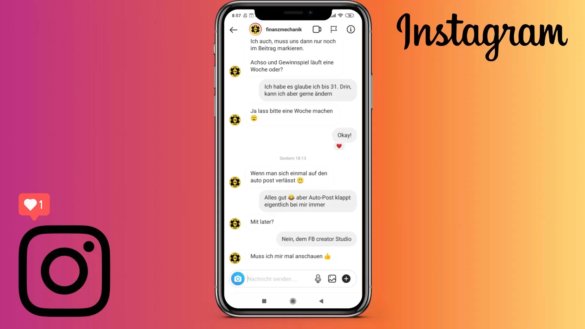 Effective use of the Instagram direct messaging feature