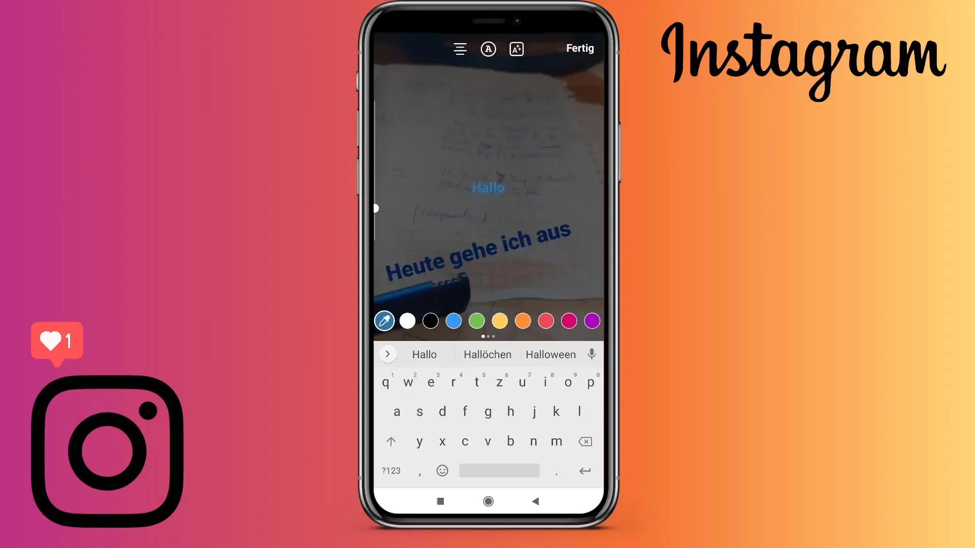 Seleccionar el color de texto para las Historias de Instagram