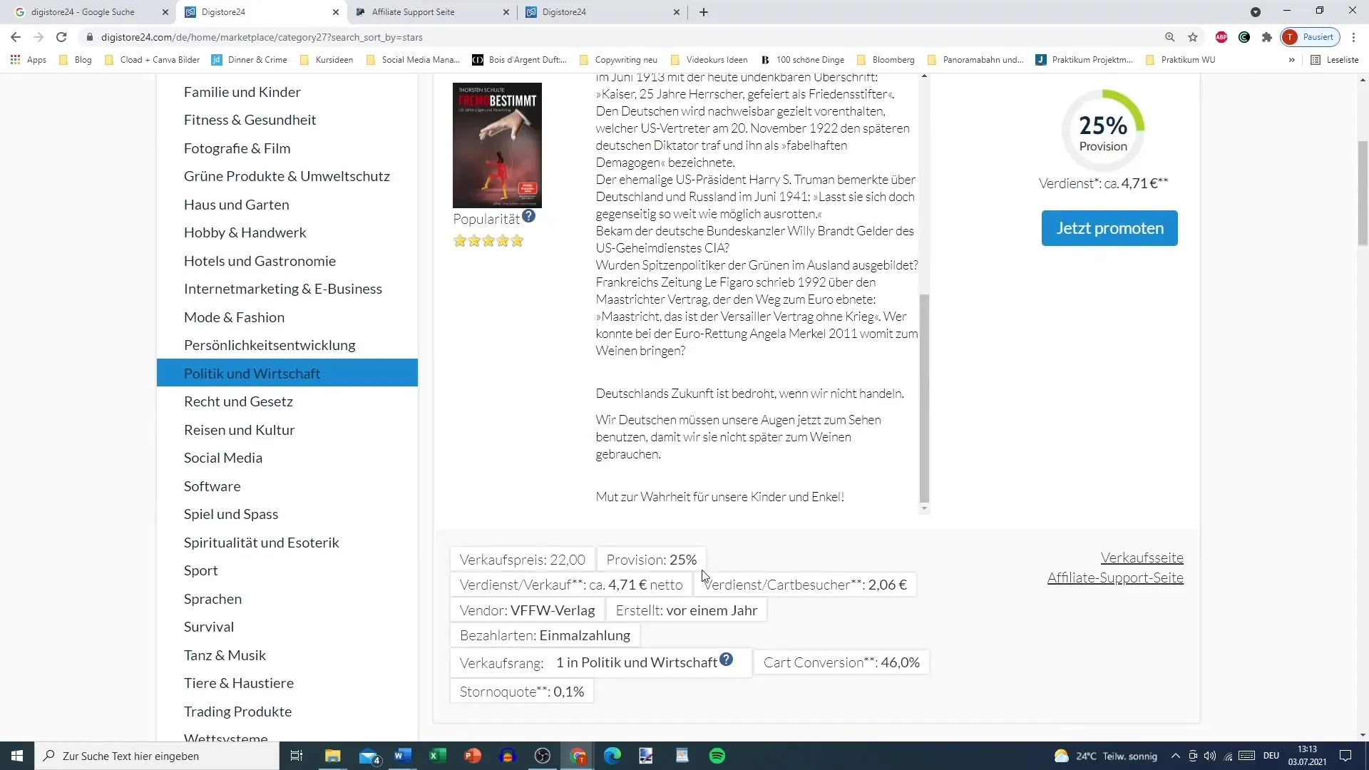 Encontrar productos atractivos en Digistore