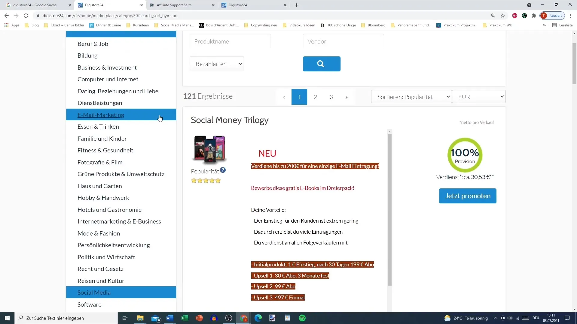 Encontrar productos atractivos en Digistore