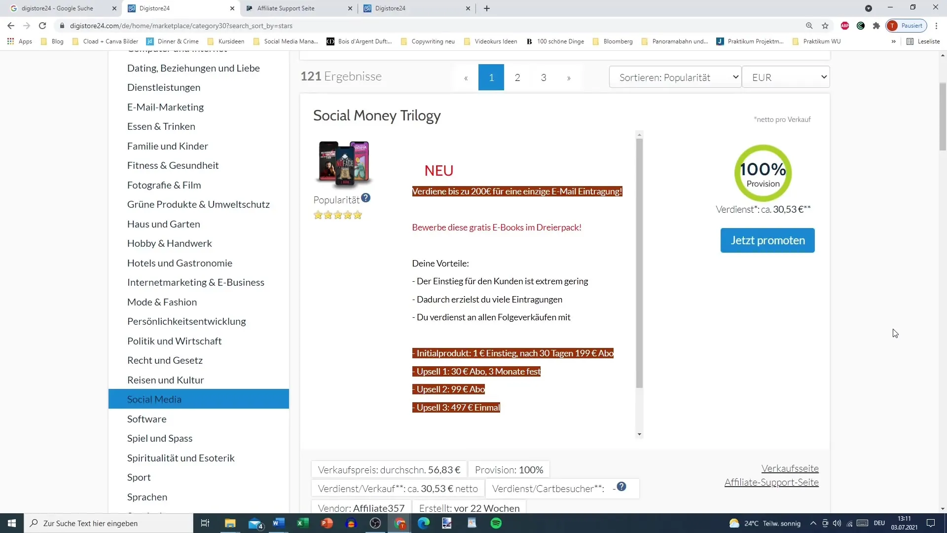 Encontrar productos atractivos en Digistore