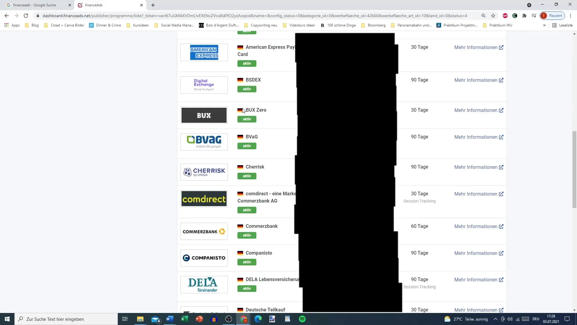 Use products from financeAds in affiliate marketing