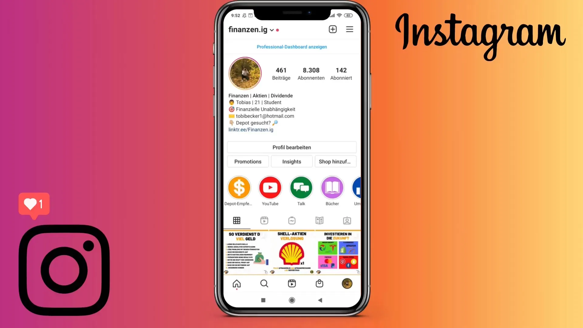 Μετατροπή προφίλ Instagram σε επαγγελματικό προφίλ