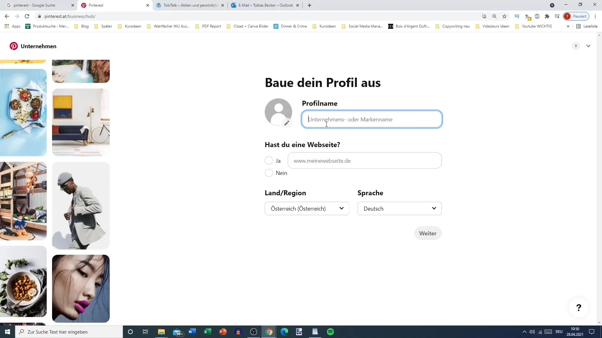 Utwórz konto biznesowe na Pinterest dla skutecznego marketingu