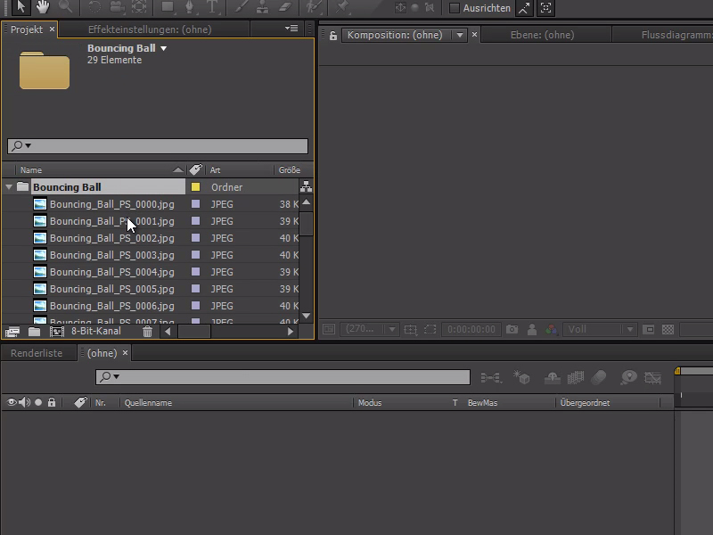 Animation in After Effects Ebenenreihenfolge umkehren