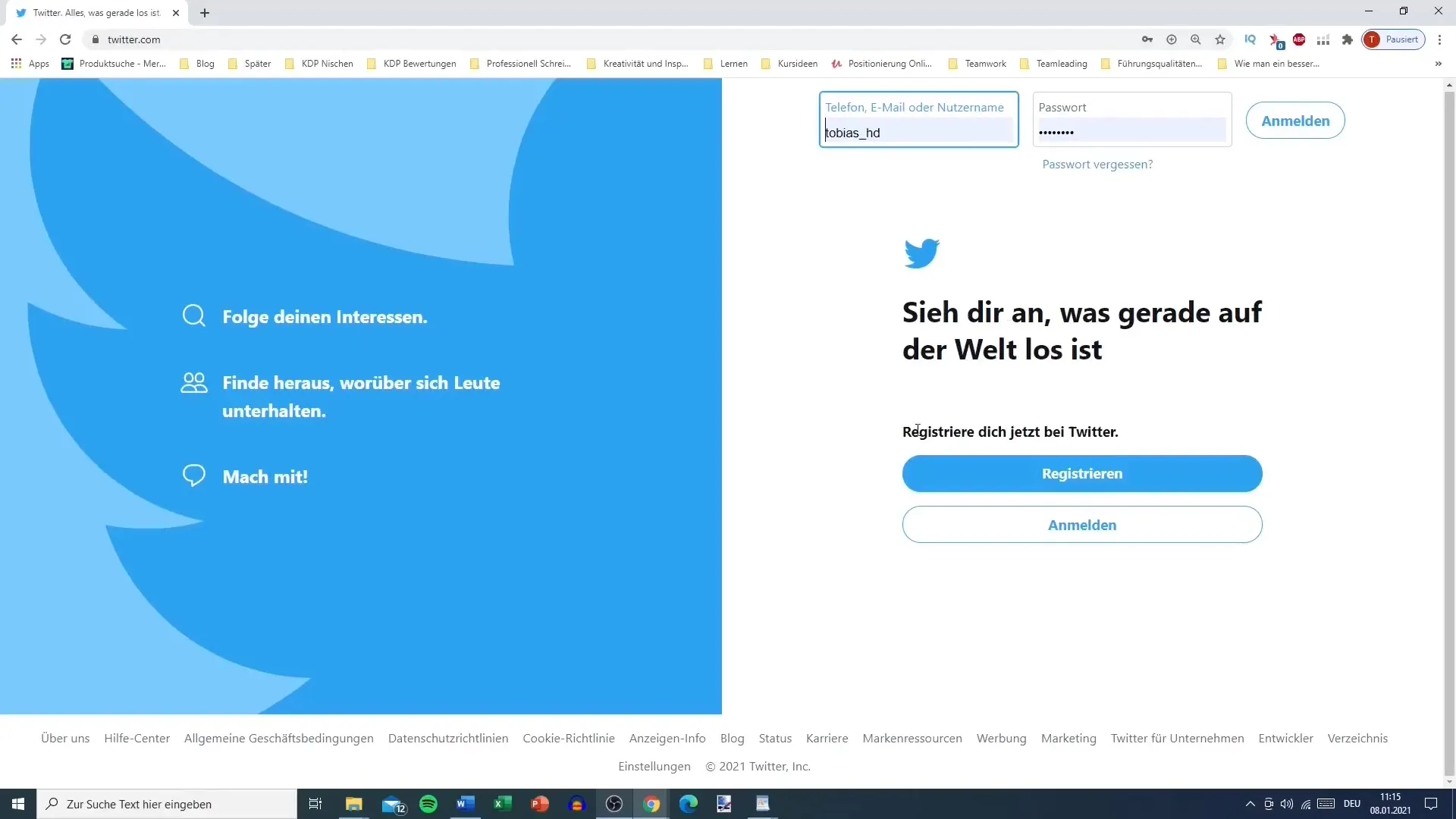 Utwórz pomyślnie konto na Twitterze