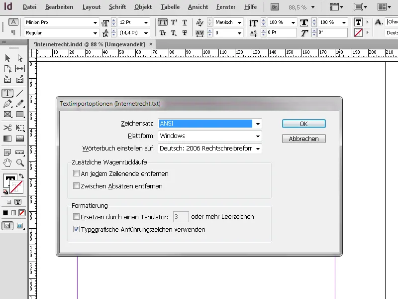 Καταγραφή κειμένων στο InDesign