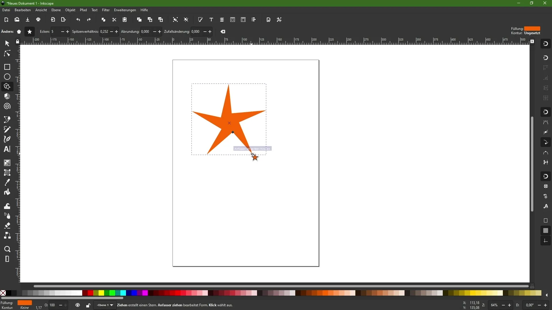 Εργαλείο αστεριών του Inkscape: Δημιουργήστε γρήγορα δημιουργικά σχήματα
