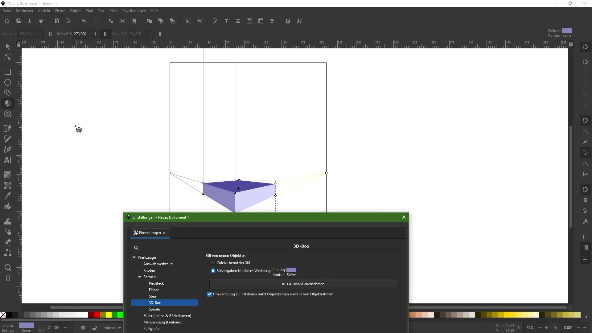 Αποτελεσματική χρήση του εργαλείου 3D box στο Inkscape