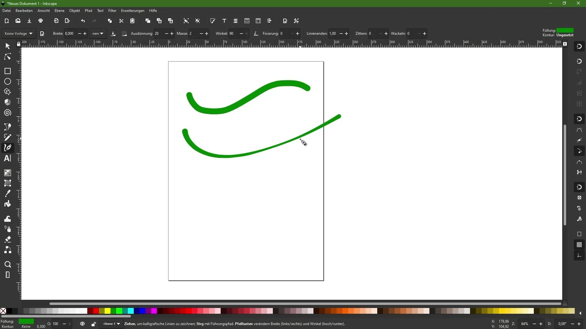 Εργαλείο καλλιγραφίας στο Inkscape