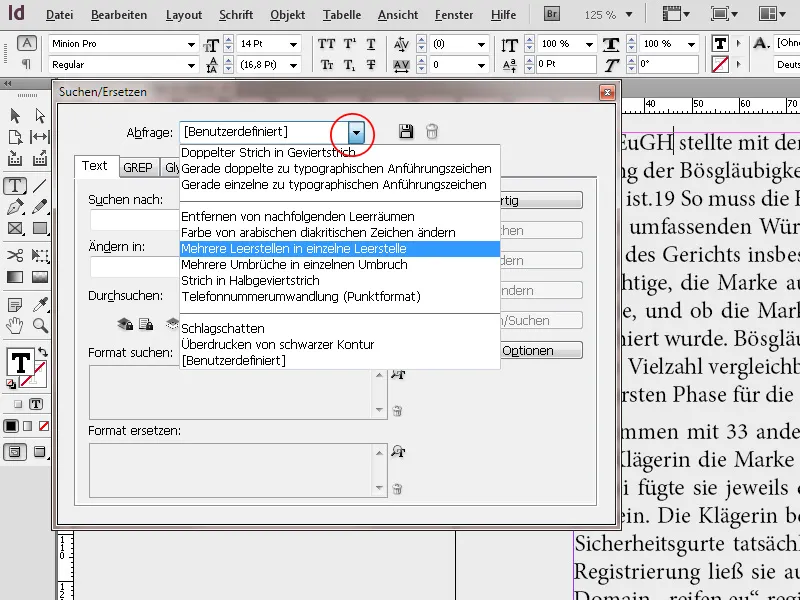 Use spell check and find and replace in adobe indesign