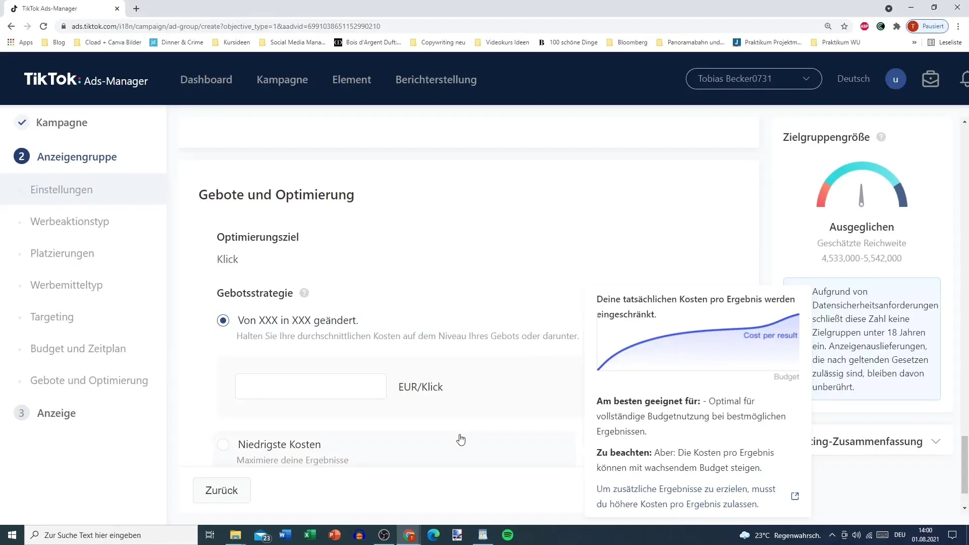 Stratégie pre nastavenie ponuky v manažéri reklám TikTok