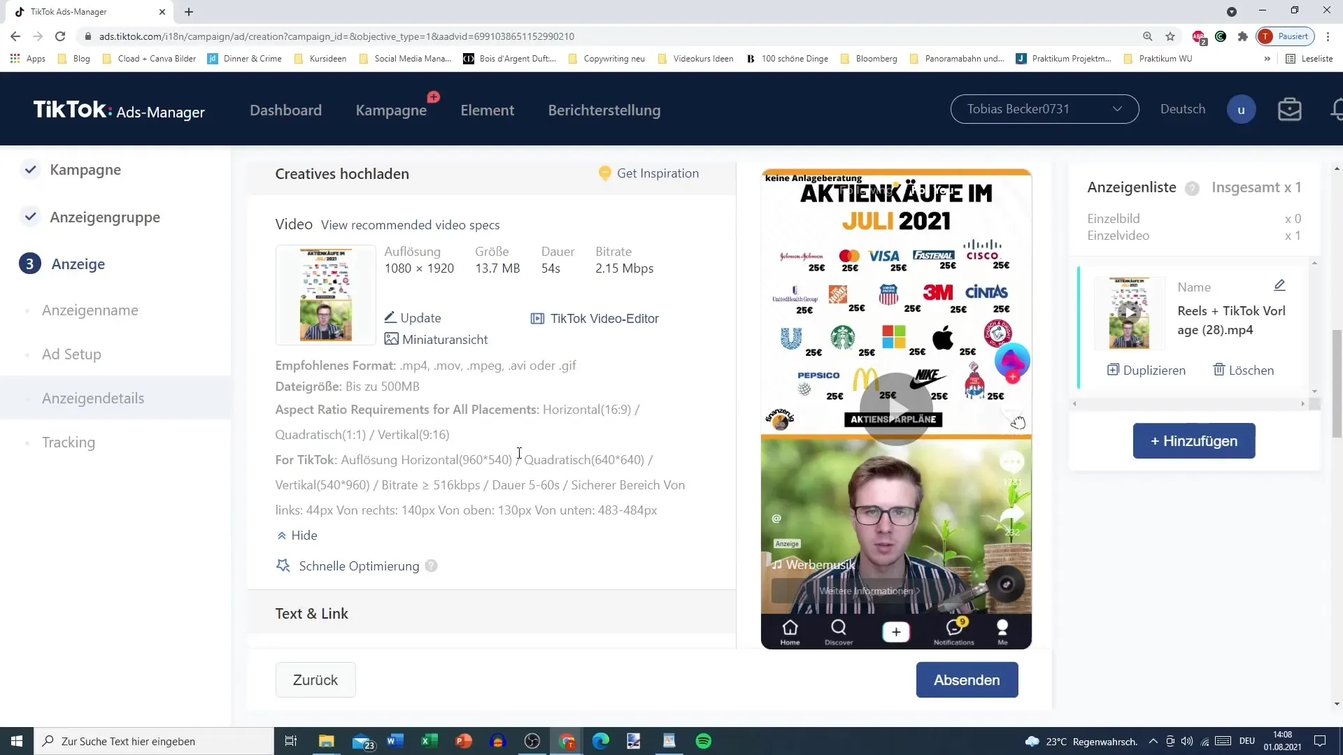 Vytvorenie reklamného videa TikTok - Krok za krokom