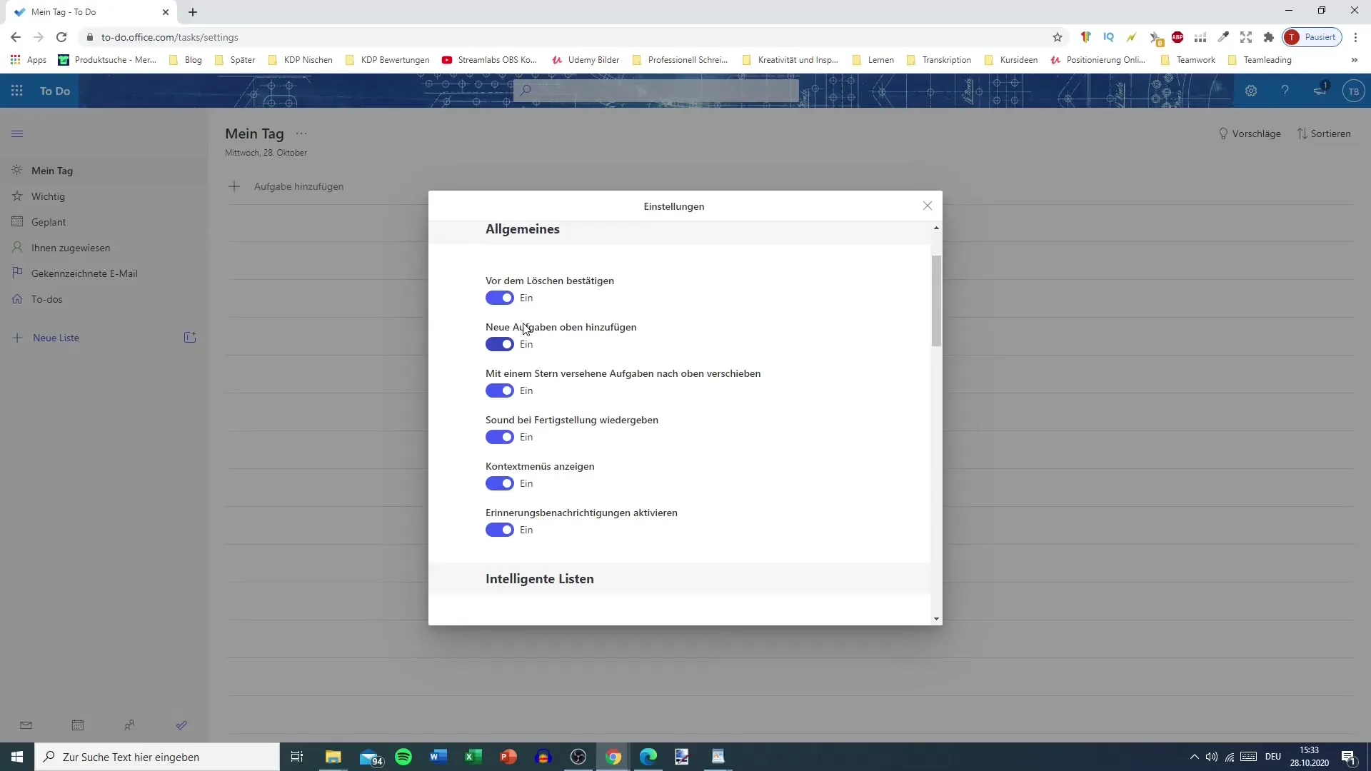 Tus ajustes personalizados de Microsoft To Do