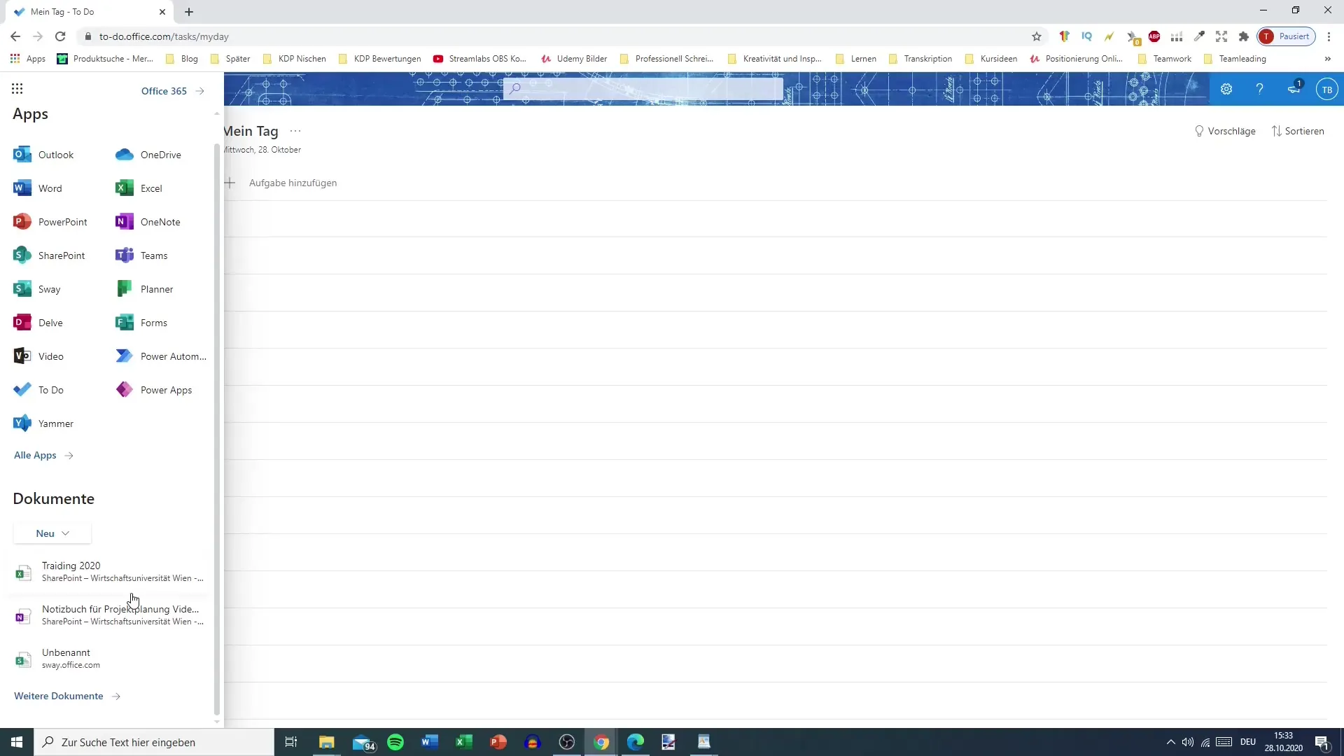 Tus ajustes personalizados de Microsoft To Do.